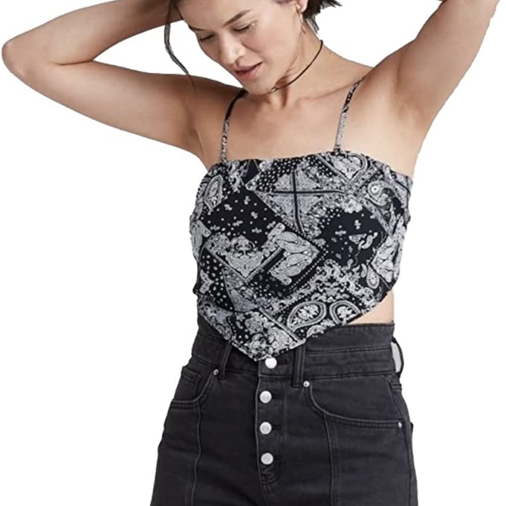 Tie-Back Bandana Print Scarf Tank Top